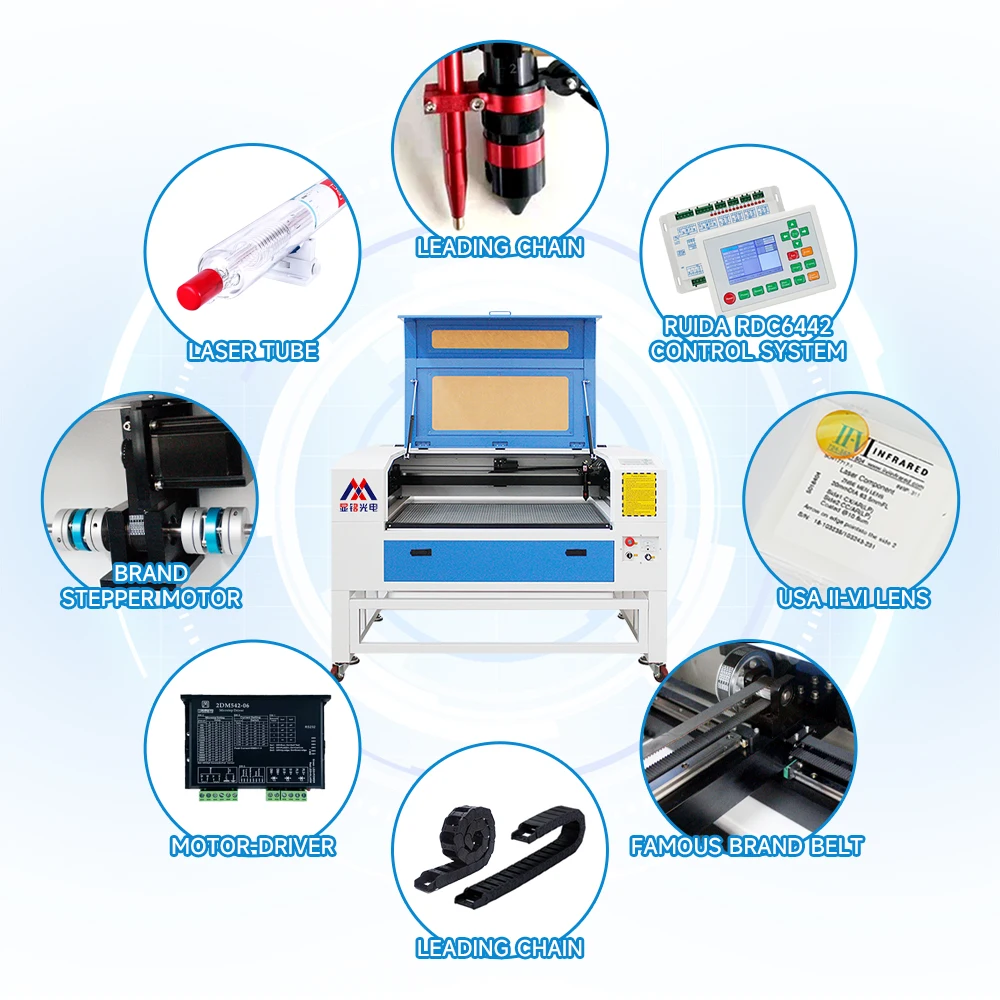 Long service life co2 laser cutting engraving machine High Accuracy nonmetal wood laser cutter 80w 100w 130w