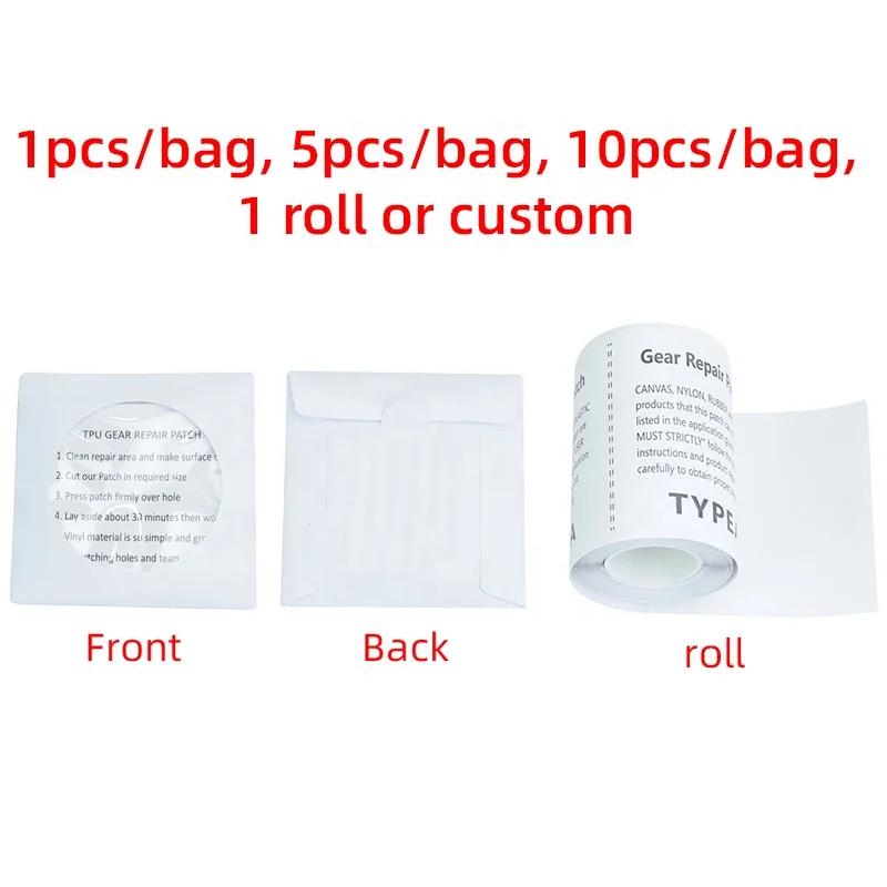 Self Adhesive Tpu Patch Leather Repair Waterproof Repair Tape TPU Plastic Patches For Camping Tent, Leather, Inflatable Products