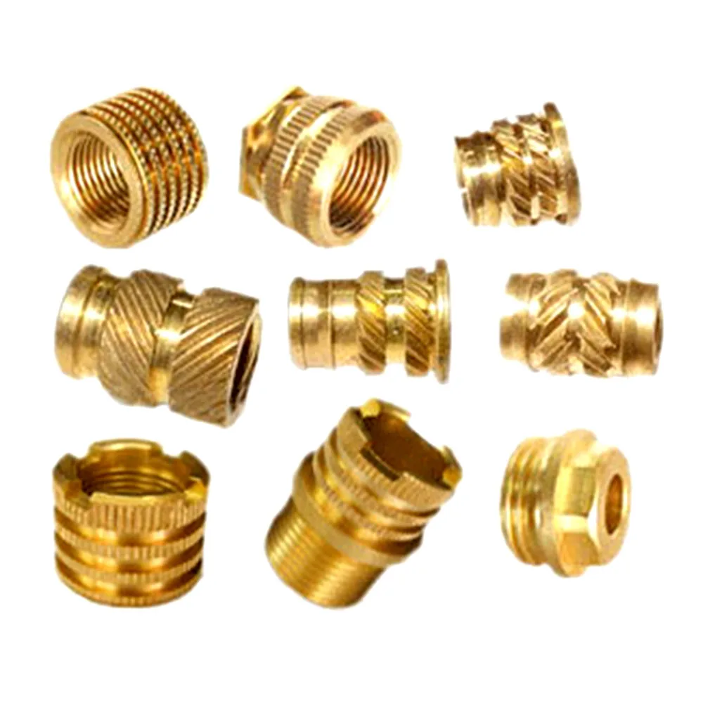 China Factory Supply M3 M4 M6 M6 Brass Self Tapping Threaded Knurled Inserts For Plastics threaded inserts