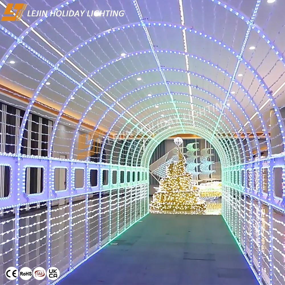 Large beautify project customization RGB 3D LED Festival Decor LED Light tunnel Outdoor waterproof theme park lighting