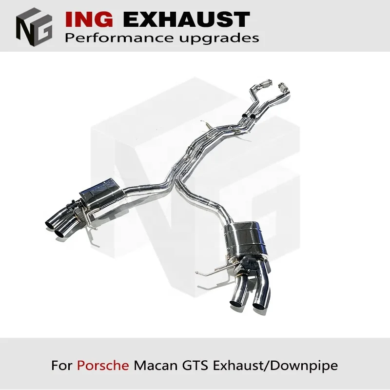 ING For Porsche Macan GTS Catback 2014+ Macan S GTS 3.0T 3.6T stainless steel Without catalytic Downpipe Catback Exhaust Valve