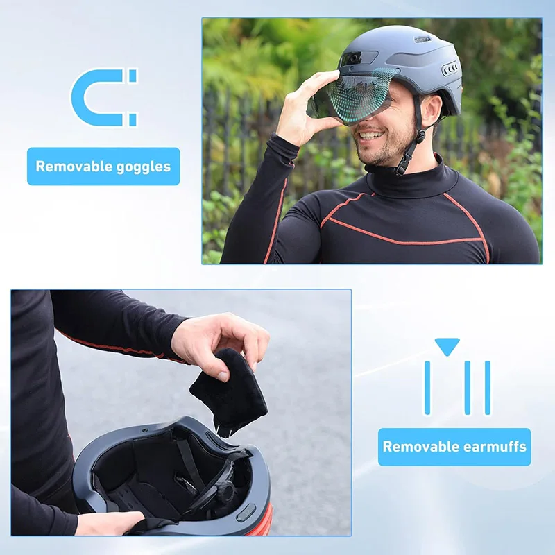 Electric Bicycle Sports Helmet Bike Helmet With Camera PC Materi Lightweight Smart Helmet