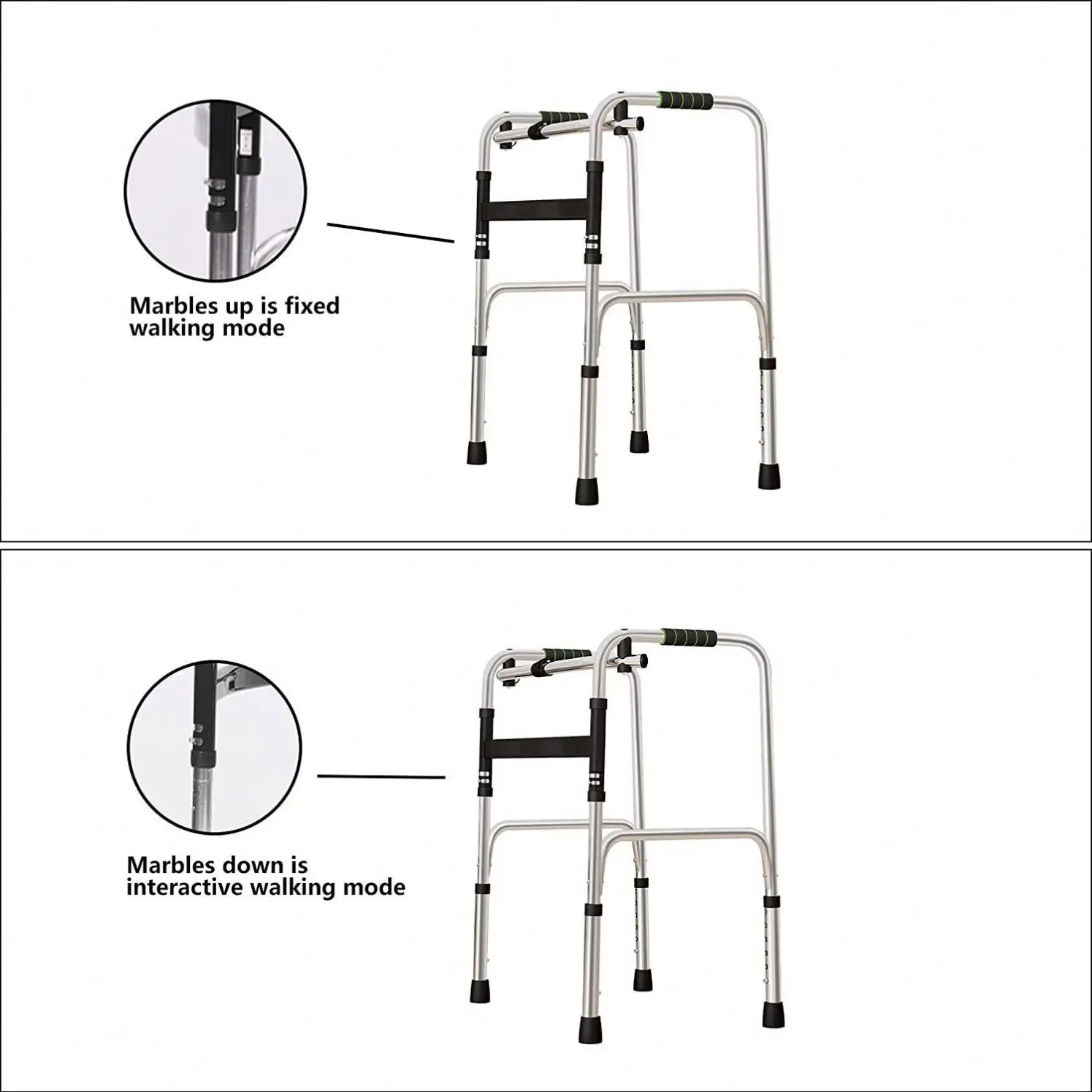 Cheap Rehabilitation training device aluminum folding walker adjustable portable walking frame medical deambulateur pliant