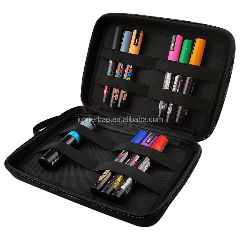 new design POSCA colour pen drawing pen crayon eva hard zipper case for all size markers