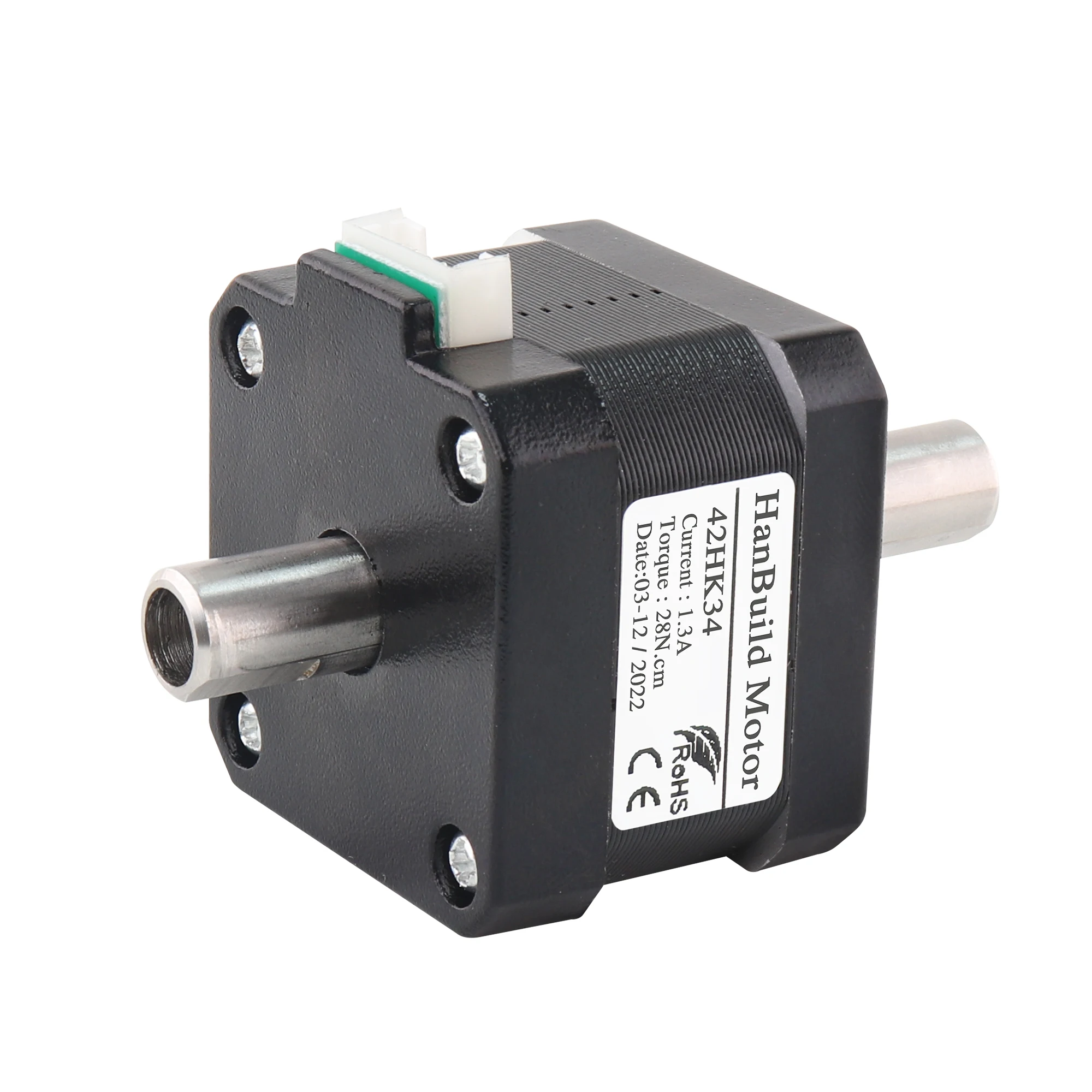 HanBuild Nema17 Stepper Motor 1.3A 28N.CM 42HK34 Hollow biaxial motor 4-lead for CNC 3D printer 42 double shaft motor