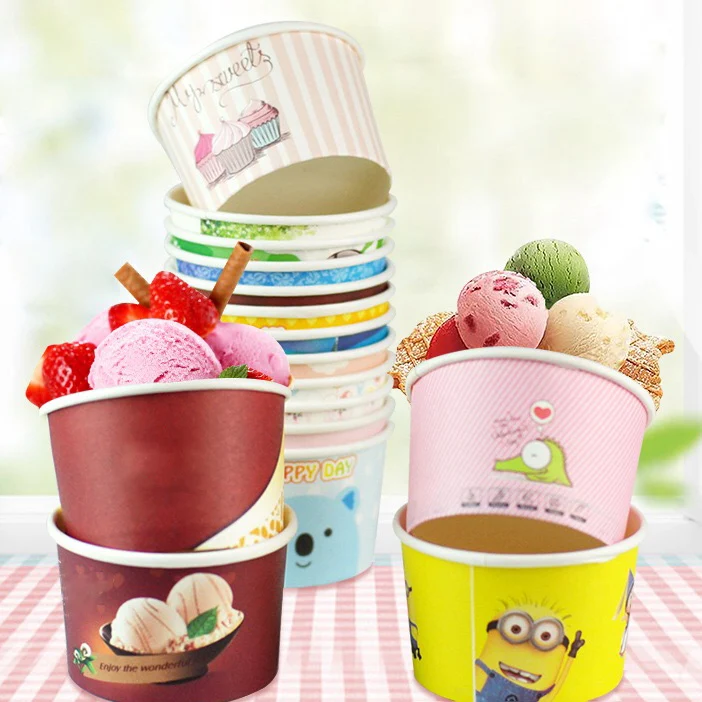 Прямая Продажа с фабрики биоразлагаемый бумажный стаканчик размер 2 унции 60 мл для мороженого
