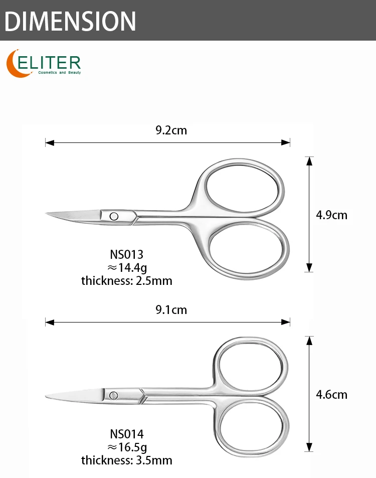 Eliter Hot Sell In Stock Stainless Steel Medical Nail Scissors Nail Scissors Russian Scissors Russian Cuticle