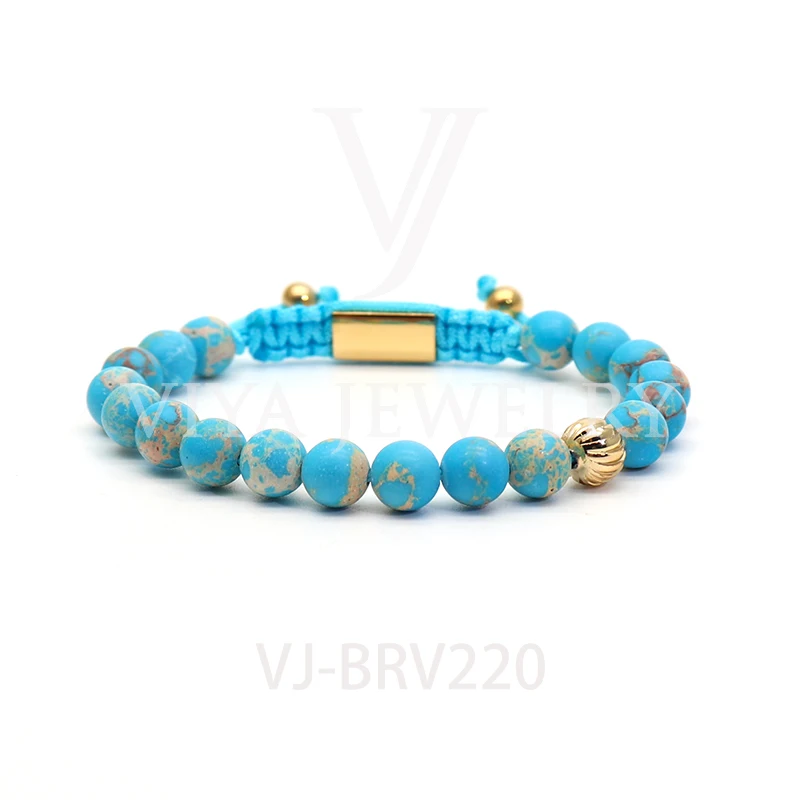 Luxury Gemstone Bracelet with Customized Laser Engraved Logo