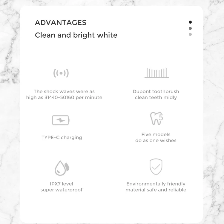 Waterproof oral cleaning sonic travel electr toothbrush with