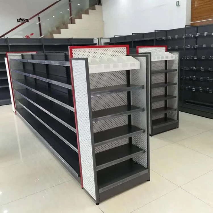 Modern New Design Double Side Supermarket Display Shelves Retail Shelving Systems
