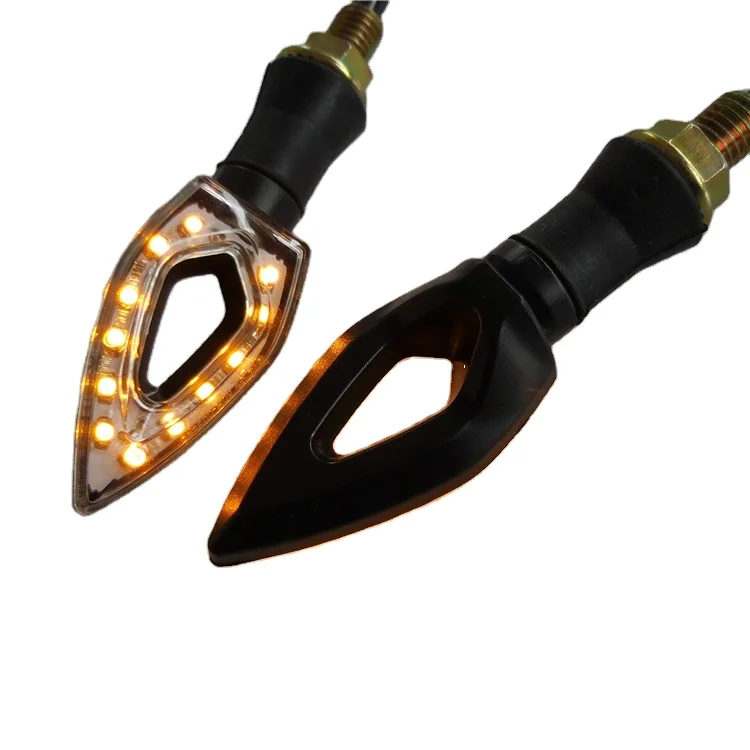 universal refit diamond motorcycle LED turn signal hollow short handle  indicator lights LED turning lights  for street bike