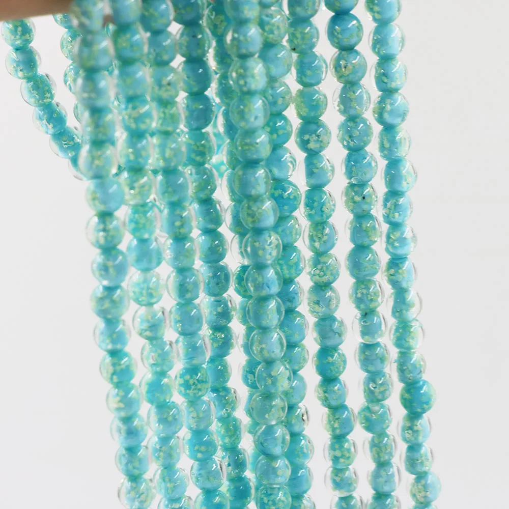 8mm Fashion Blown Handmade Murano Glass Fusing  Luminous Beads for Jewelry Hole Beads