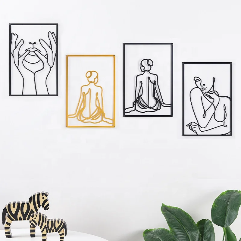 Креативная металлическая настенная живопись красивая девушка дизайн украшения дома Настенный декор