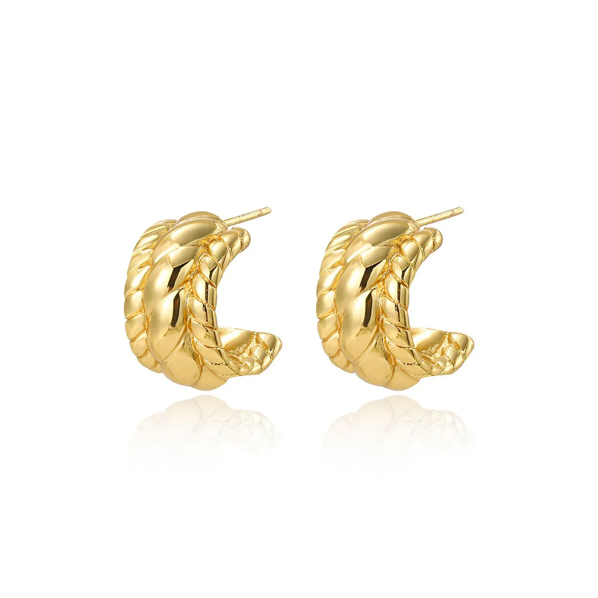 Minos 18k Gold Plated Stainless Steel Chunky Earrings Hypoallergenic Small Pearl Jewelry Unisex Small Chunky Engagement Children