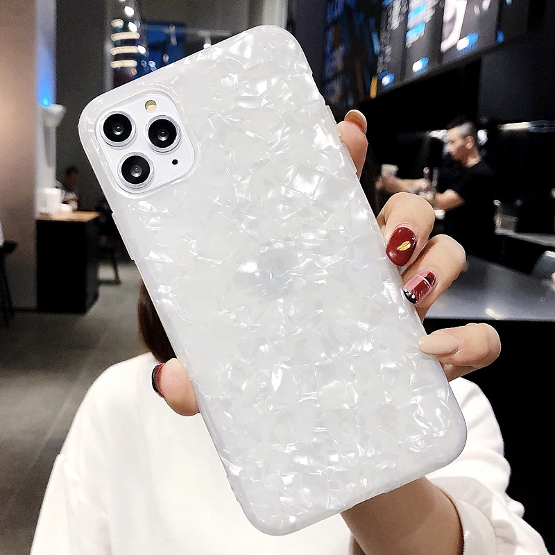 
Glitter Pearly-lustre Shell IMD Soft TPU Mobile Phone Case For iPhone 11PRO MAX 
