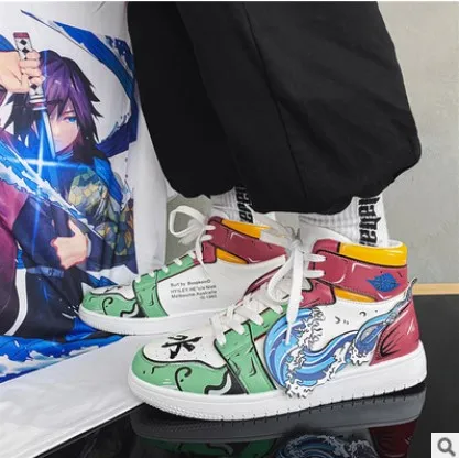 Wholesale High Top Ankle Sport Men Casual Shoes Skateboard Luxury Brand Anime