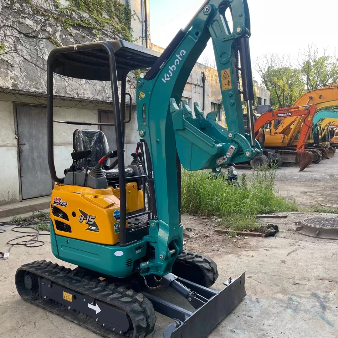 used mini excavator Kubota U15 hydraulic 1.5 ton track digger cheap price, Tailless model, flexible and light, In good condition