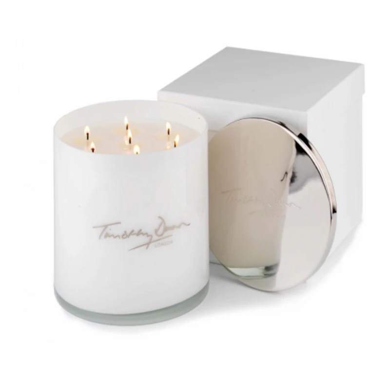 Simple Scented Candle in Clear Glass Jar Custom Fragrance for Home Decoration with Good Packaging Box