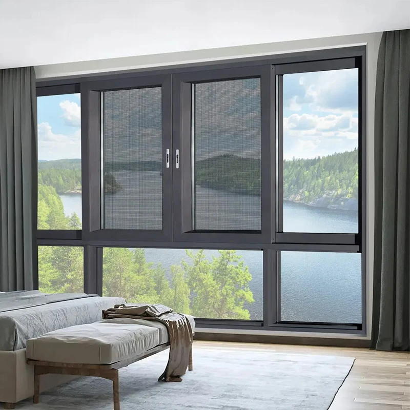 Wholesale Price Modern Design Sliding Windows Thermal Break Double Glazed Hurricane Impact Aluminium Sliding Window