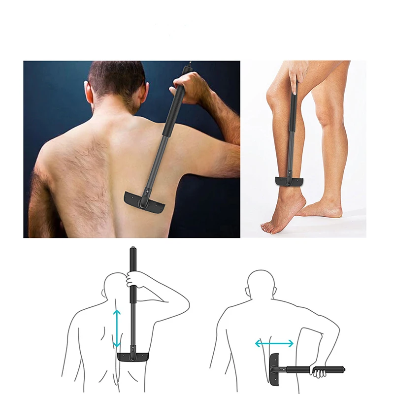 Factory Wholesale blade Back Shaver Stretchable Back Razors for man/men Adjustable Back Hair Shaver