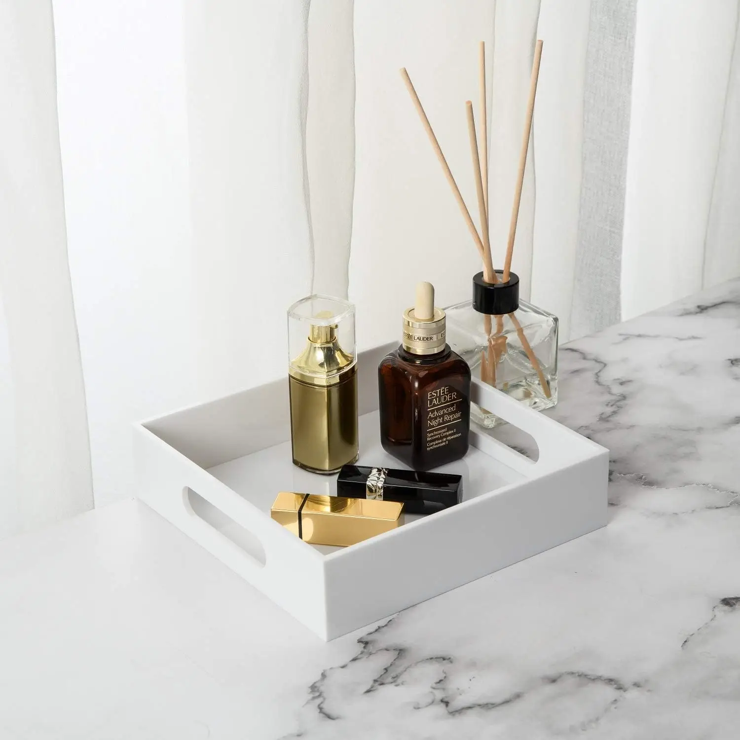 Manufacturer Rectangle Acrylic Tray Clear Acrylic Serving Tray With Handles