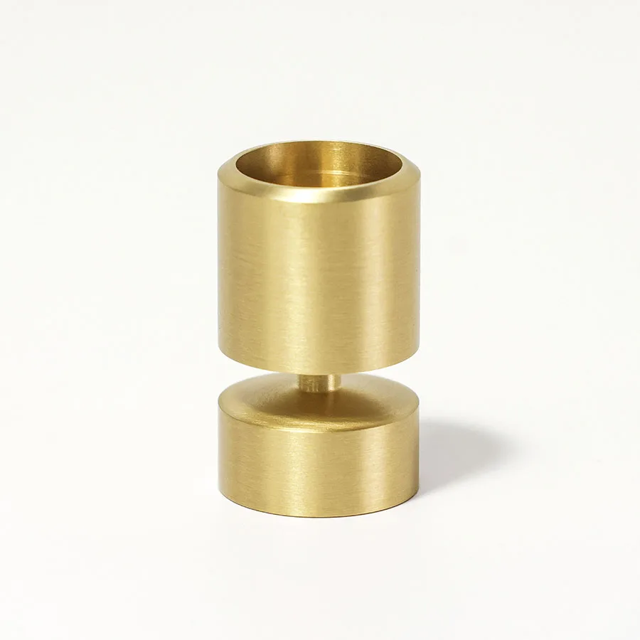 Современные цельные латунные Подсвечники Для конической свечи, подсвечник, атласный Латунный Подсвечник для свадебного стола