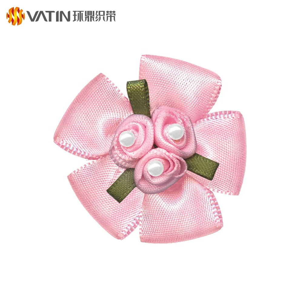 OEM Hand craft work colorful satin ribbon packing gift miniature ribbon flower