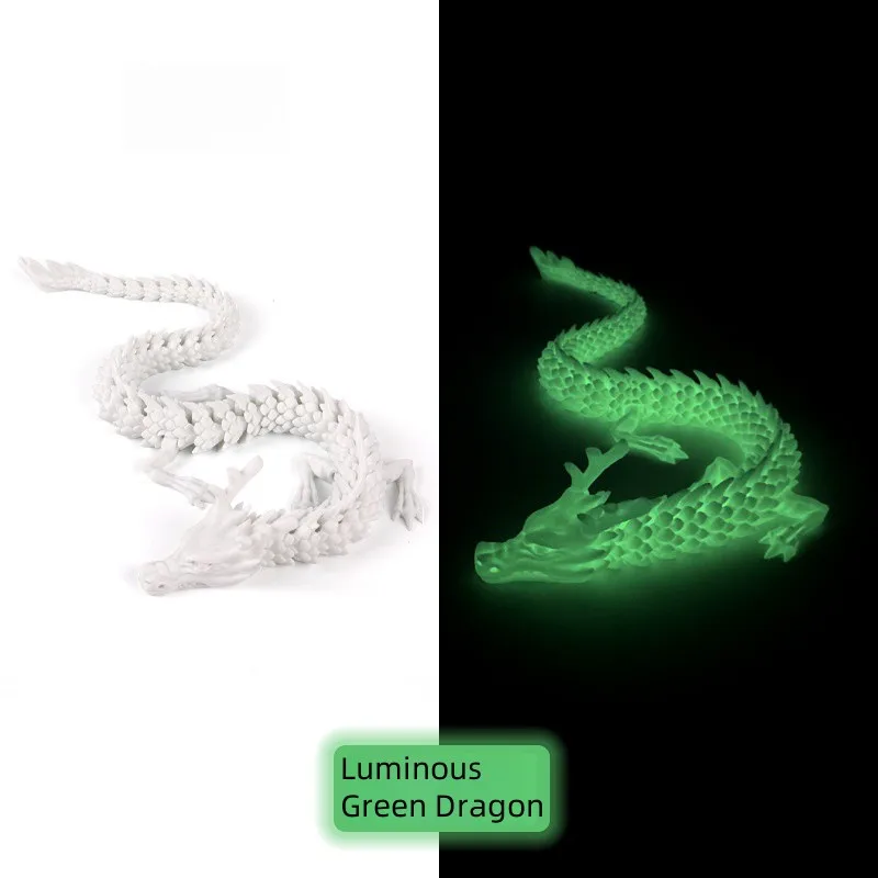 Custom 45 cm Movable Chinese Dragon  3d Printing Dragon Toys for Gifts Home Decorations Glowing Printed Loong