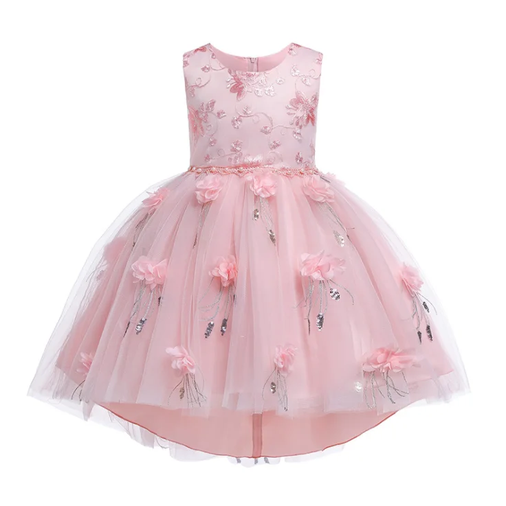 Оптовая продажа, Свадебные Платья с цветочным узором для девочек детское торжественное платье без рукавов на От 2 до 11 лет год