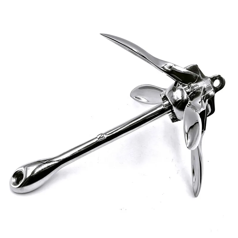 
3kgs stainless steel 316 grapnel anchor 3kgs folding anchor for boat 