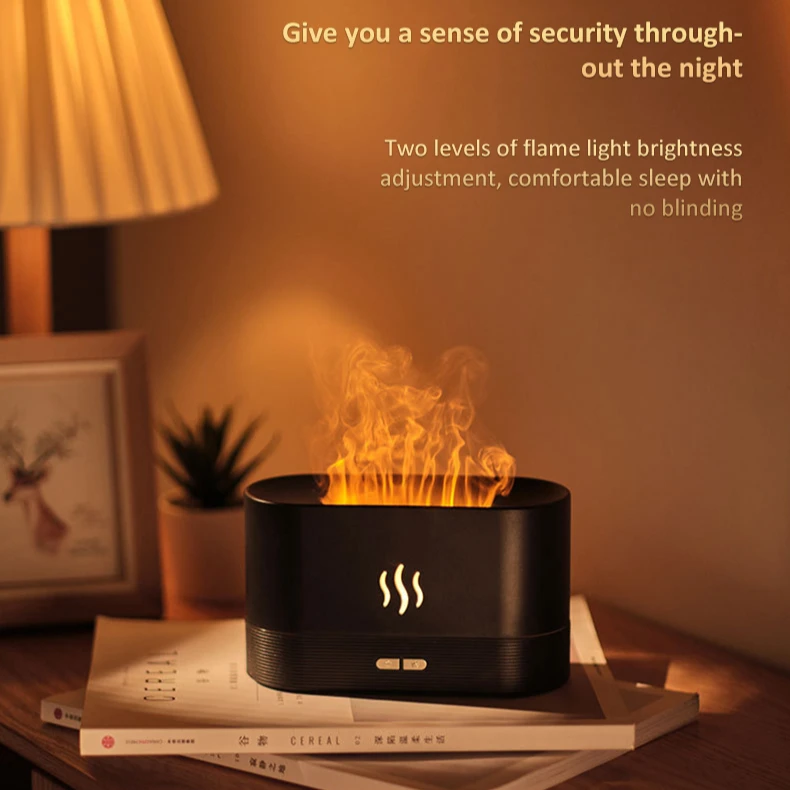 2023 Hot Sell Ultrasonic Aromatherapy Scent Electric Diffuser Steam Cool Mist Flame Humidifier