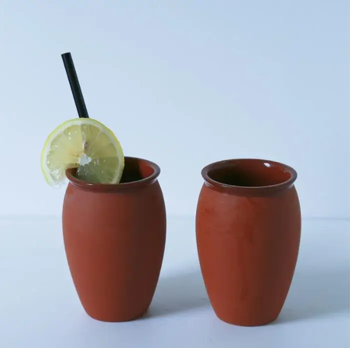 Natural Clay Mugs cups Hot Cold Drink Glasses Accept Custom Logo Handcrafted Pottery Coffee Cups Cantaritos cup