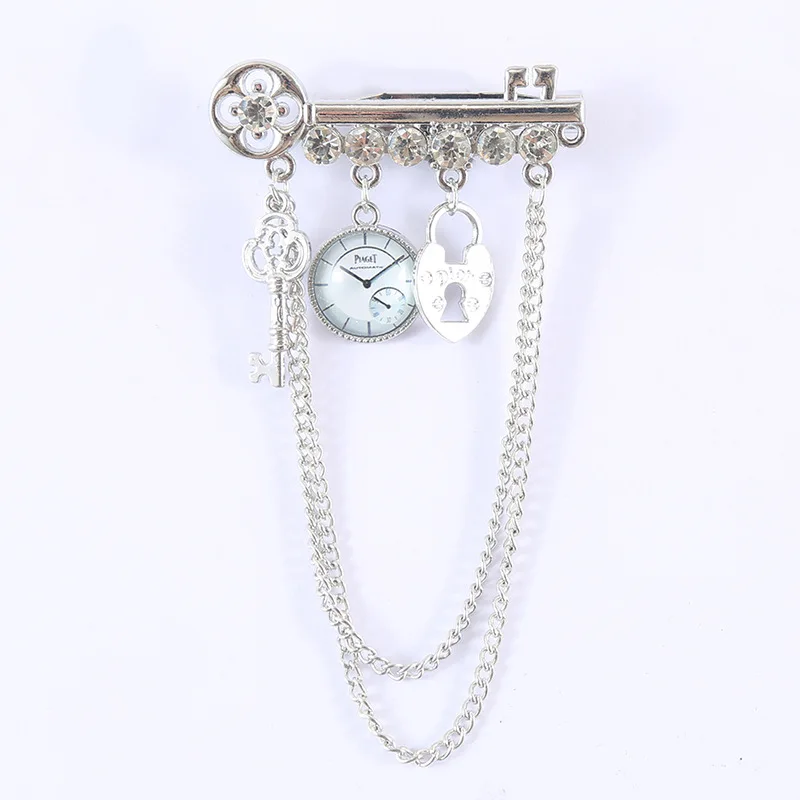 2024 мужской костюм новая индивидуальность модный стиль мужская брошь на цепочке аксессуары для костюма вечерняя длинная булавка пальто значок мужчин