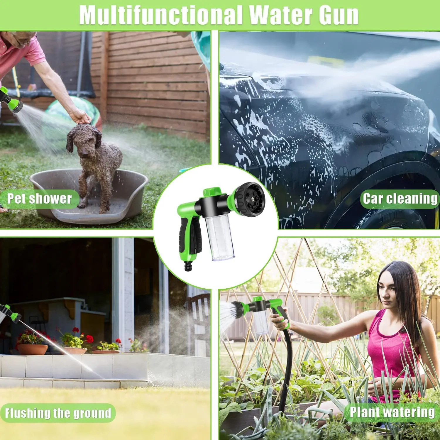8 spray mode high pressure car wash water gun foam loaded high pressure water gun car wash supplies home car washer