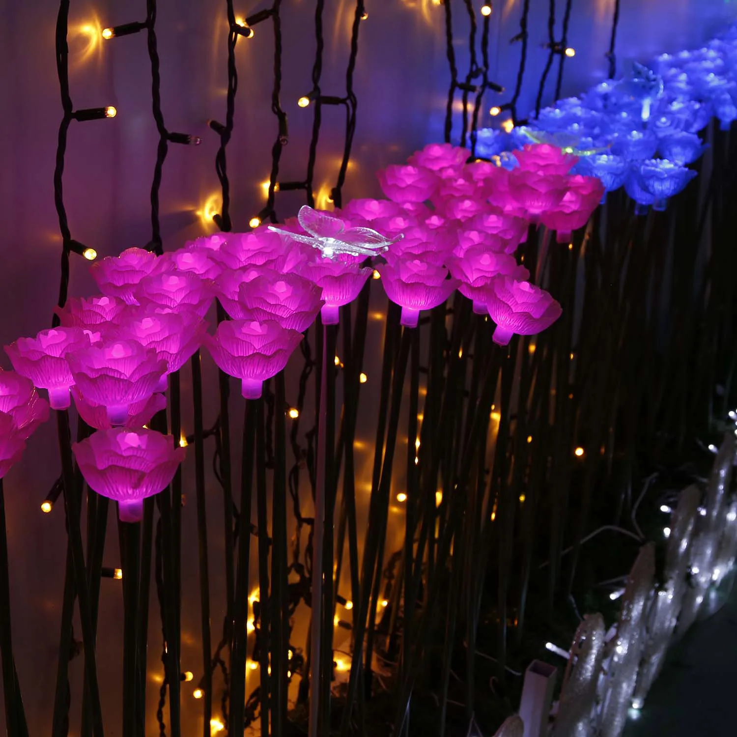 Outdoor Simulation Flower Courtyard Decoration Park Landscape Led Rose flower Light