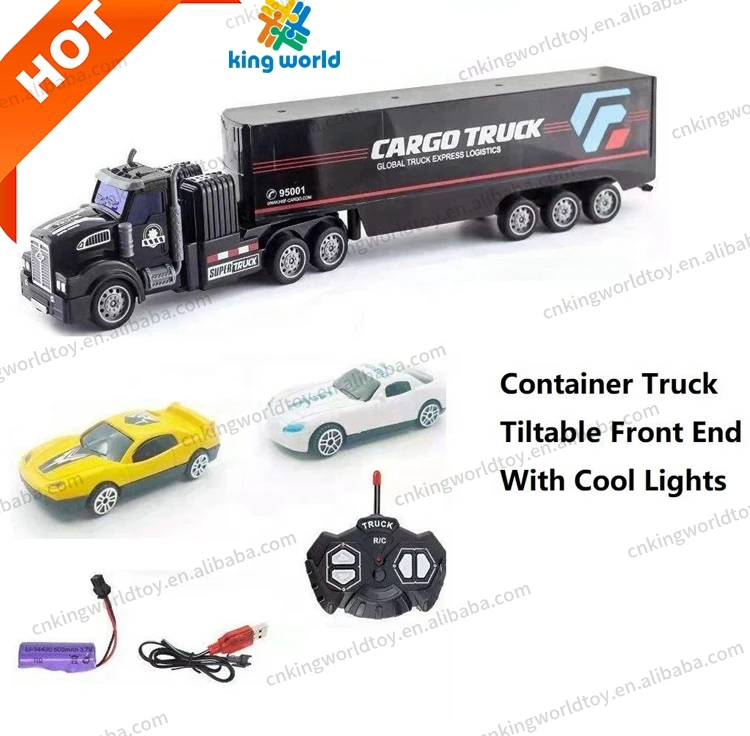 1/48 Remote Control Tractor Container Truck Electric Transporter Simulation Model Four-Way Remote Control Car