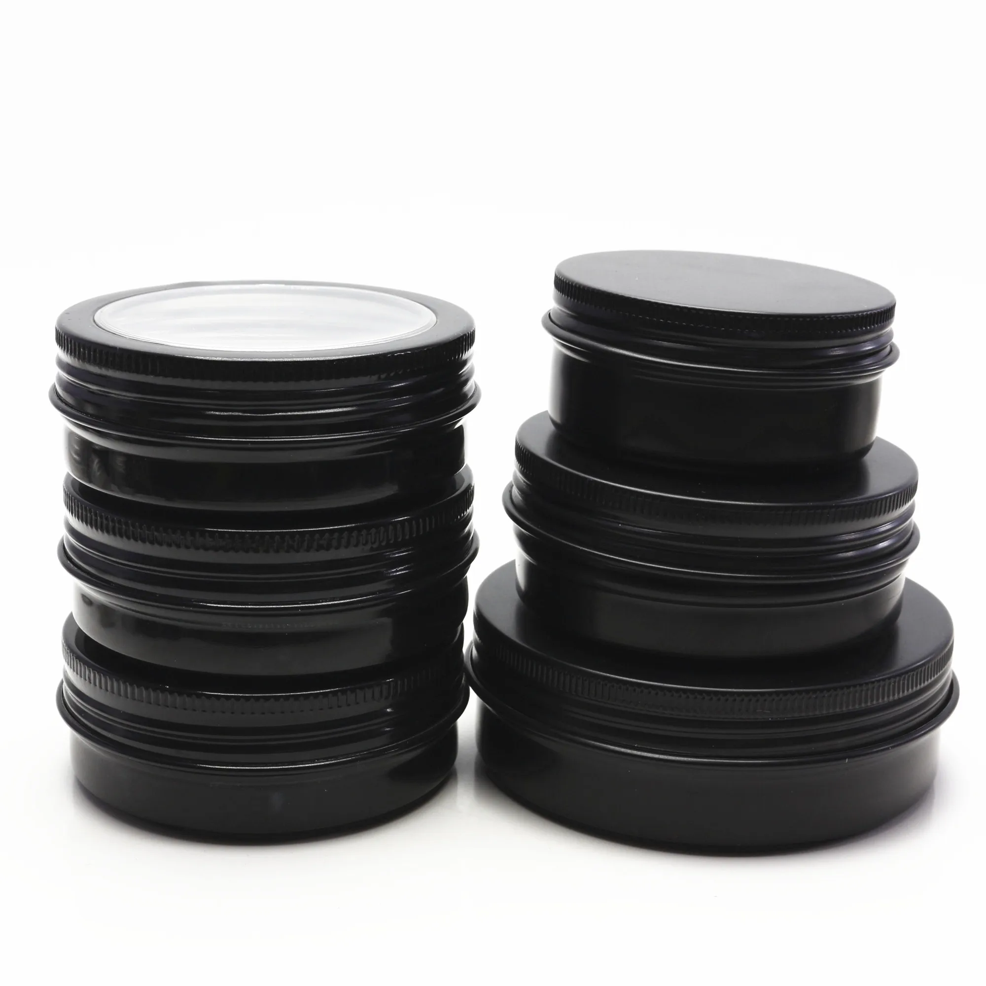 manufacture round aluminum tin cans jar 180ml 180g empty transparent window tin with slide lid AT-290K