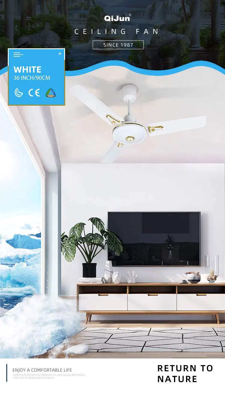 36 inch 900 mm High Speed Ceiling Fan With/Without Decorative Tanzania Zambia Burkina Faso