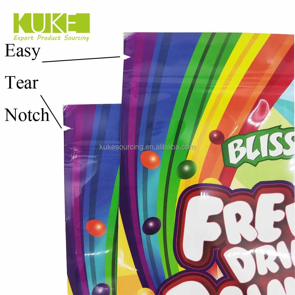 7g 14g 28g Custom Printed Plastic Mylar Pouch Resealable Stand Up Zip Lock Cookie Bags