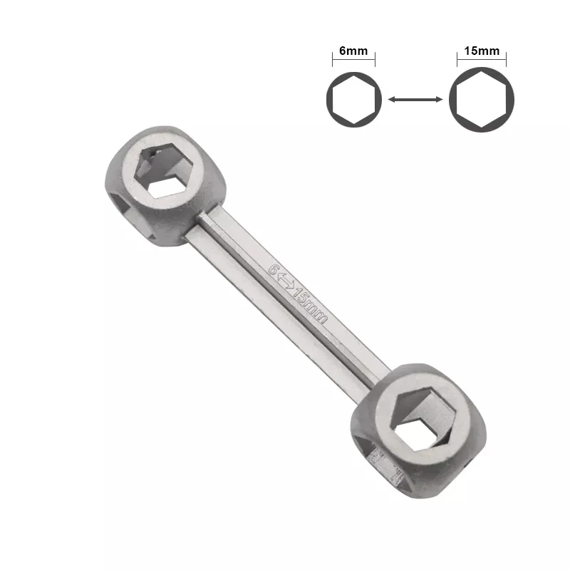 RIDERACE Valve Cross 6-15 mm Repair Electric Key Triangle Hex Wrench Bone Type Spanner With 10 Hexagon Holes For Outdoor Cycling
