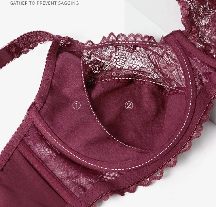 Wholesale plus size bar set women lingerie panties solid bra set E cup lace bra brief sets