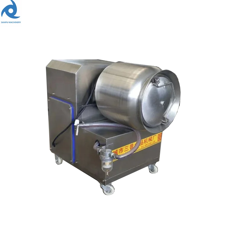 Full-automatic Beef Bloating Tenderizing Machine Pork Fish  Vacuum Tumbler With Cooling System