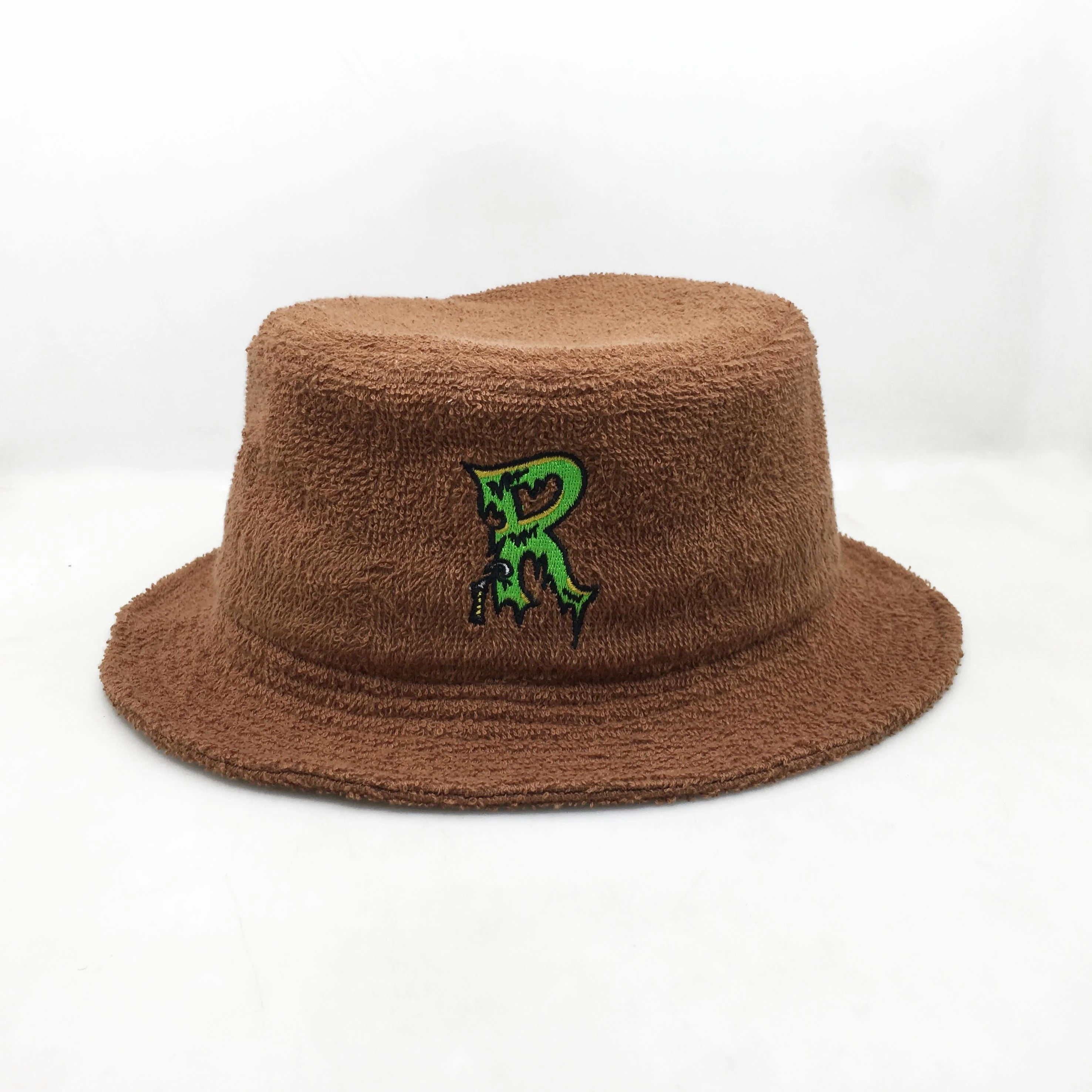Wholesale Custom Embroidery Logo Unisex Fisherman hats 100% Cotton Terry Cloth Towel Bucket Hats