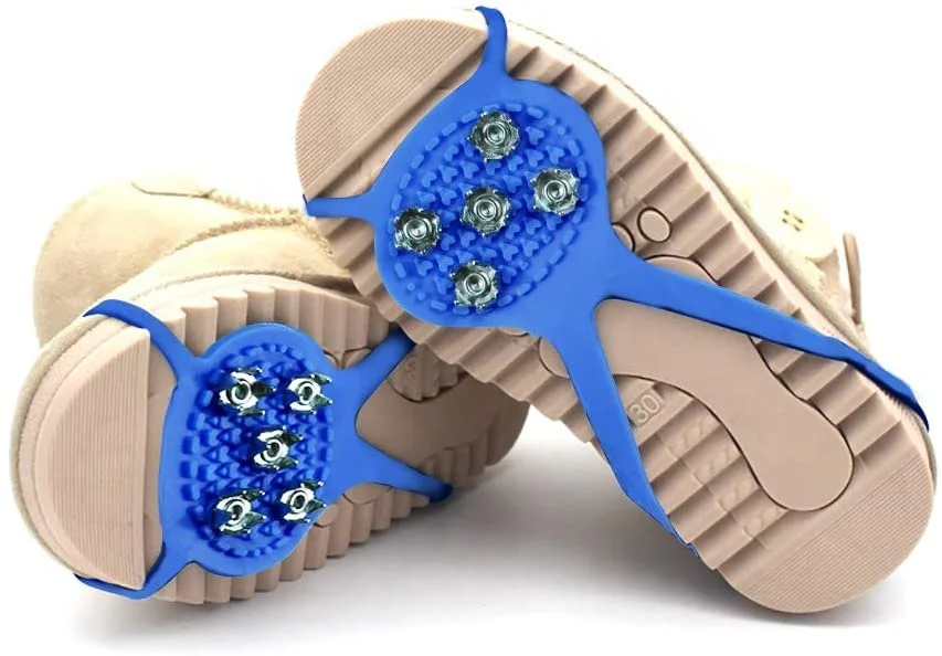 Outdoor Silicone Anti Slip Ice Shoe Boot Grips Elastic Crampon Snow Spikes Traction Cleats Studs crampon