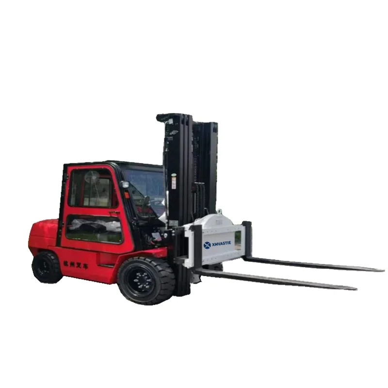 Diesel/LPG/electric forklift with XMVASTIE block clamps for bricks handle or side shift options