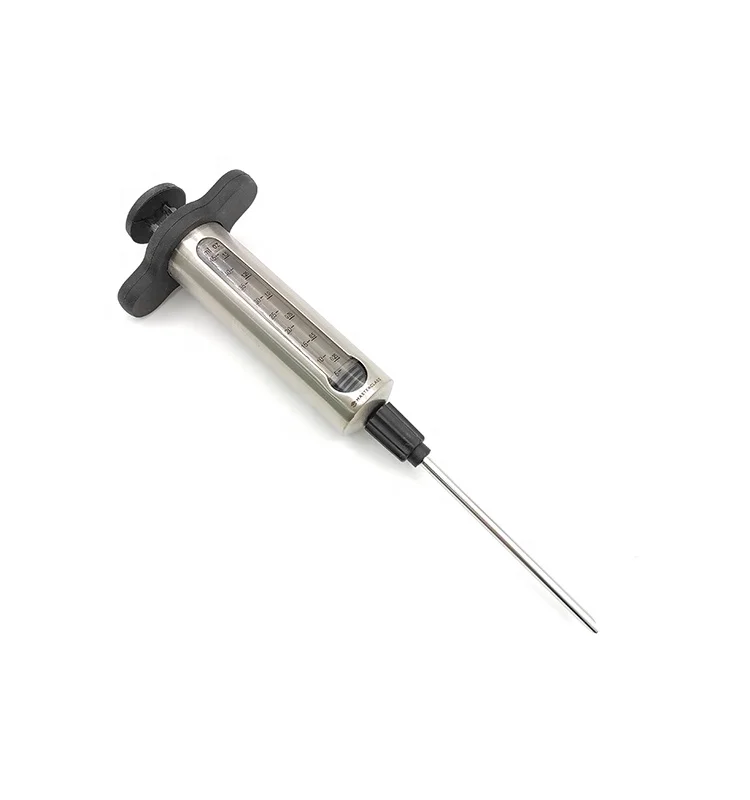 Meat Marinade Injector Syringe,Poultry Turkey Seasoning Sauce Flavor Syringe with Measurement,BBQ Accessories Kitchen Tools