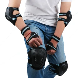 6Pcs Sports Safety Tactical Protective Knee Pad Elbow Support Airsoft Skate Scooter Kneepads