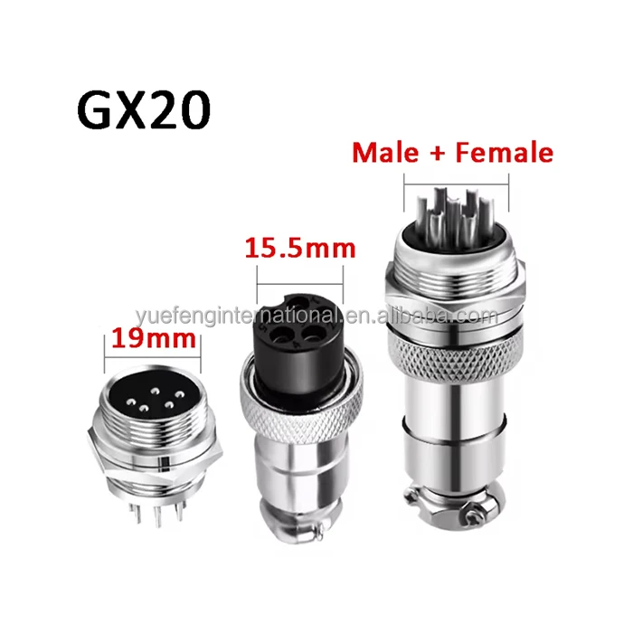 Factory Wholesale CE RoHS GX20 Circular Aviation Quick Wire Panel Connector 8 Pin GX20 Male Female Nut Butt Socket Plug Adapter