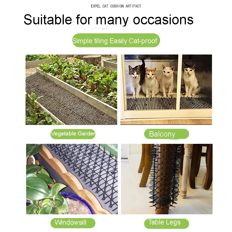 Cat Scat Repellent Garden Mat with Spikes Anti Fence Spikes Cat Spike Mats Repellant of Cats and Dogs