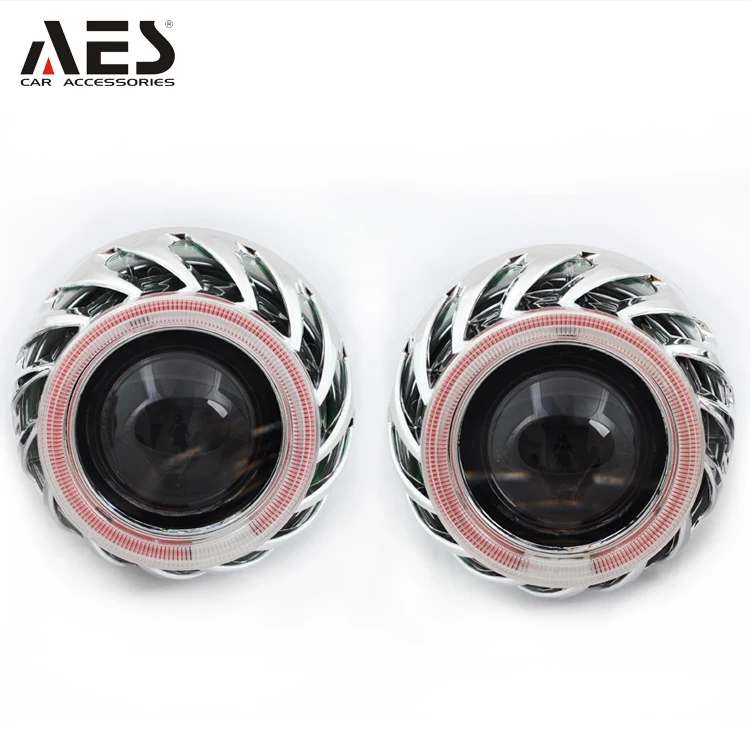 AES X1C Bi Xenon Projector Lens HID H1 Kit 2.5inch Double Angle Eyes Car Projector Kit Easy Installation Car Headlight